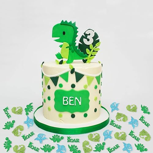 Miniatura 4 de 200 piezas de confeti de dinosaurio, lindo tema de dinosaurio, rugido, fiesta de cumpleaños, baby shower, mesa de confeti para niños y niñas,