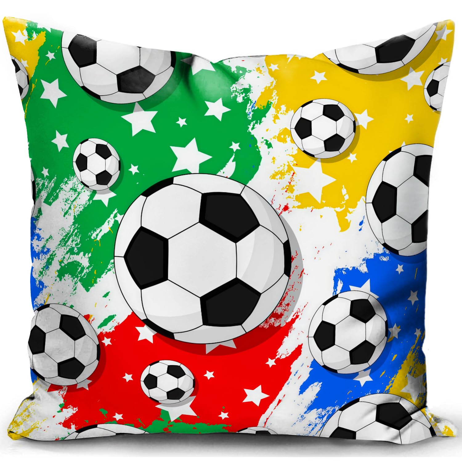 HUASHUZI Cushion Cover Football Gifts for Boy Girl Bedroom Accessories Ornaments for Women Decorations Throw Pillow Case Decor Home for Livingroom Couch Sofa 18"x18"(45x45cm)