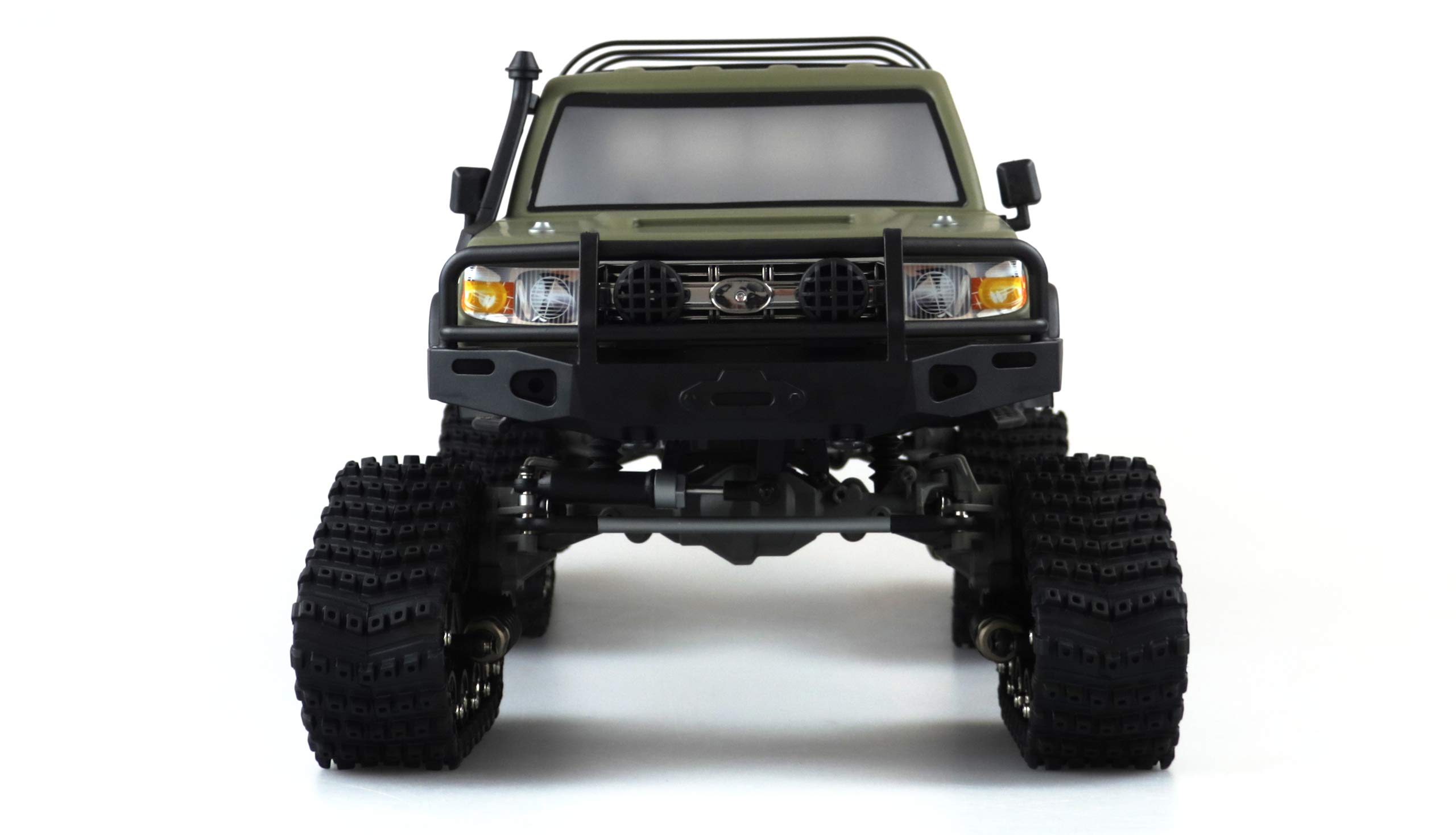 Amewi AMXRock RCX10BTS Scale Crawler Pick-Up RTR Brushed 1:10 RC Modellauto Elektro piñones, Color Verde Mate