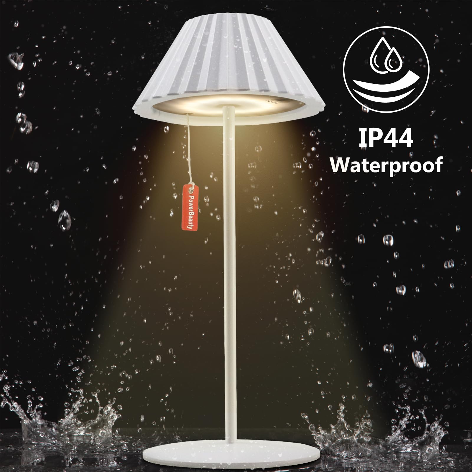 NiceBuy Lampada Da Tavolo Portatile Ricaricabile A LED Senza Fili Dimmerabile Luce Calda&Luce Bianca Lampade Da Tavolo Ricaricabili USB IP44 Impermeabile Per Esterno Ristorante Campeggio (Bianca)