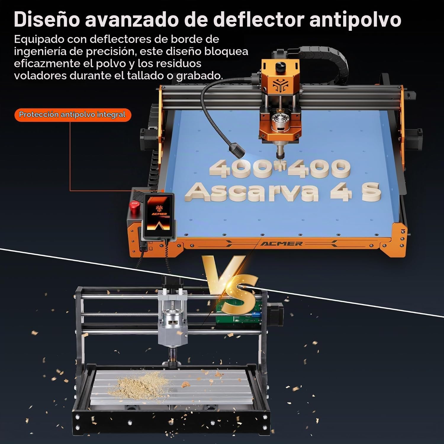 Máquina fresadora CNC ACMER, fresadora mejorada de 3 ejes para grabado totalmente de metal para madera acrílica MDF y corte de talla de nailon