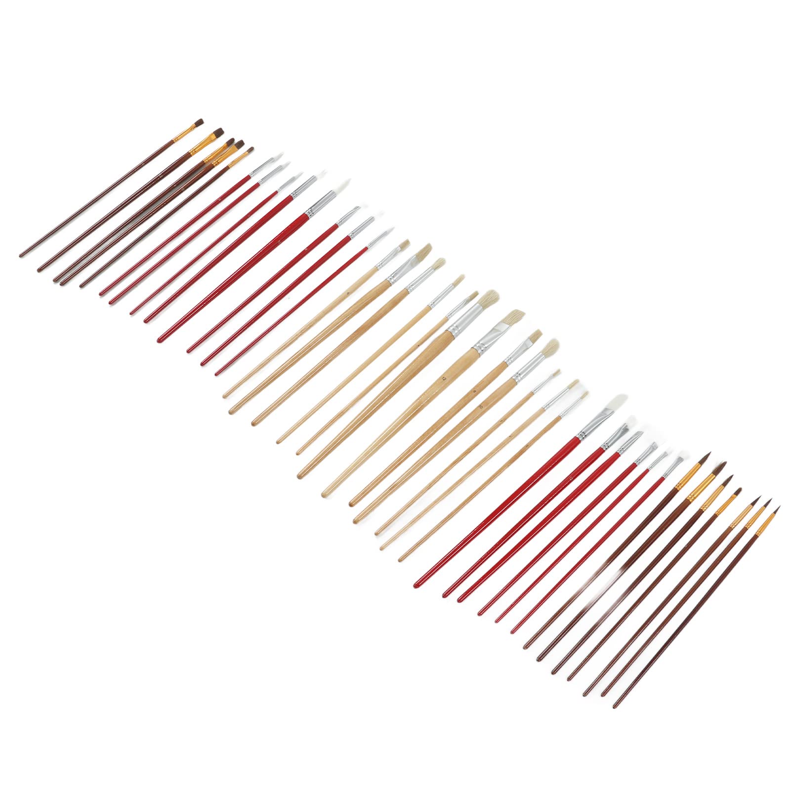 Set di 38 pennelli da pittura, pennelli per acrilico da artista con setole morbide in nylon e punte rotonde e appuntite, include una borsa di conservazione per scuola d’arte,