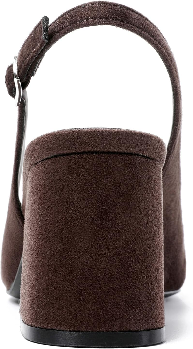 Mostrin Block Slingback Heels for Women Pointed Closed Toe Chunky Heels Office Work Shoes Women's Pumps for Business Casual - Image 6