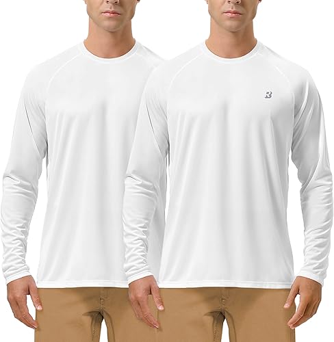 Roadbox Camisas de Protección Solar UV UPF 50+ para Hombres Manga Larga SPF Rash Guard para Pesca Senderismo Natación Correr