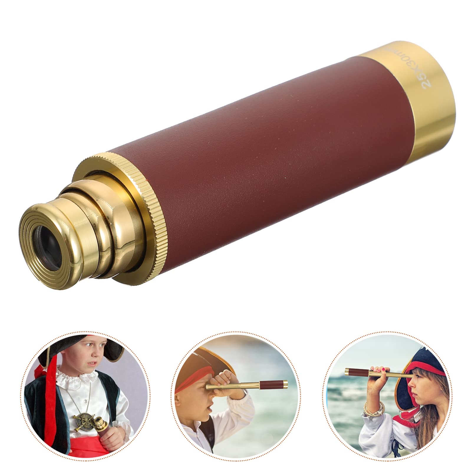 BESPORTBLE 1 Juego Telescopio Terrestre Monocular De Catalejo Pirata Elástico Telescopio Monocular Pirata Catalejo Monocular Plegable Monoscopio Pirata Binoculares Cobre Vista Mano