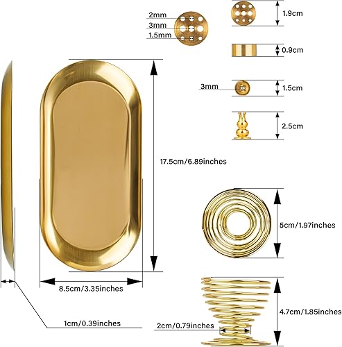 Miniatura 6 de ZenBless Soporte de incienso 5 en 1, soporte de Palo Santo, soporte para salvia, quemador de incienso para varillas de incienso, bobina, conos de