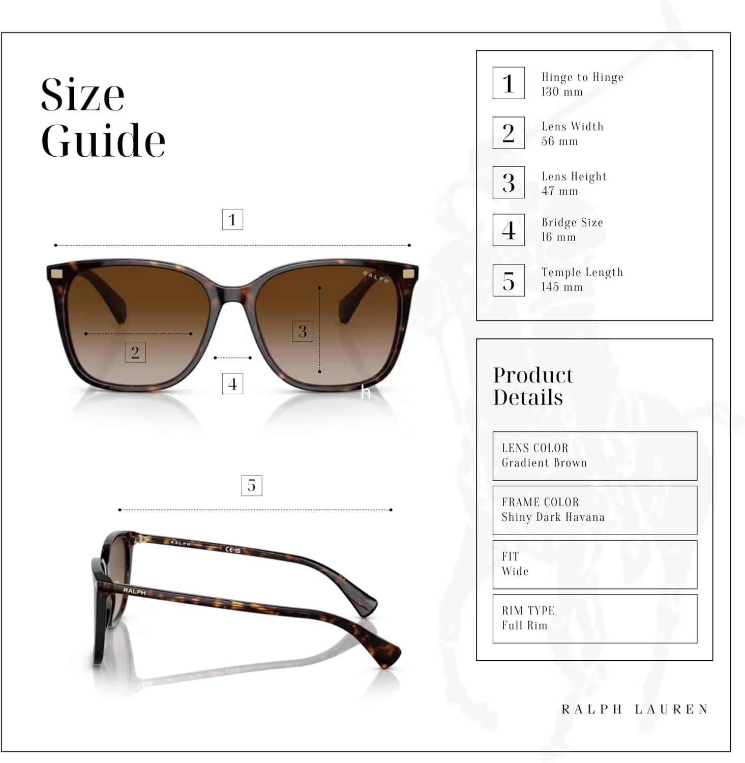 Ralph Lauren Vvcv RA5293 Square Sunglasses for Women +BUNDLE with ACCESSORY EYEWEAR KIT - Image 4