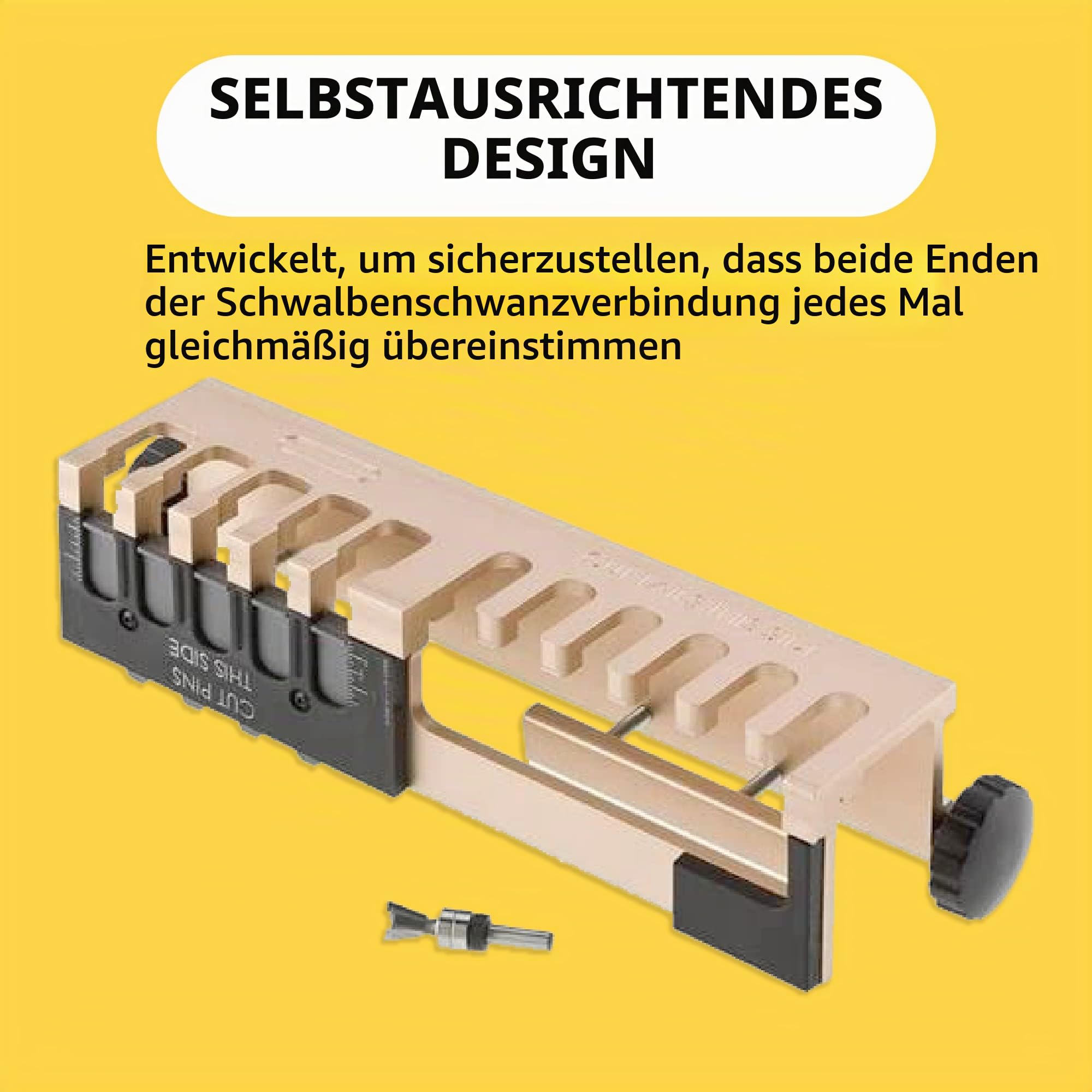 General Tools Holzverarbeitungs-Schwalbenschwanzschablone, 30,5 cm-Vorlagen-Set für Möbel- & Holzschrankherstellung, goldfarben