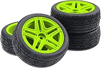 Vista 9 de OD2.75 pulgadas, llantas de cubo hexagonal de 0.47 pulgadas, llantas de nailon y goma compatibles con HSP Tamiya HPI, Kyosho Traxxas WLtoys 1/10