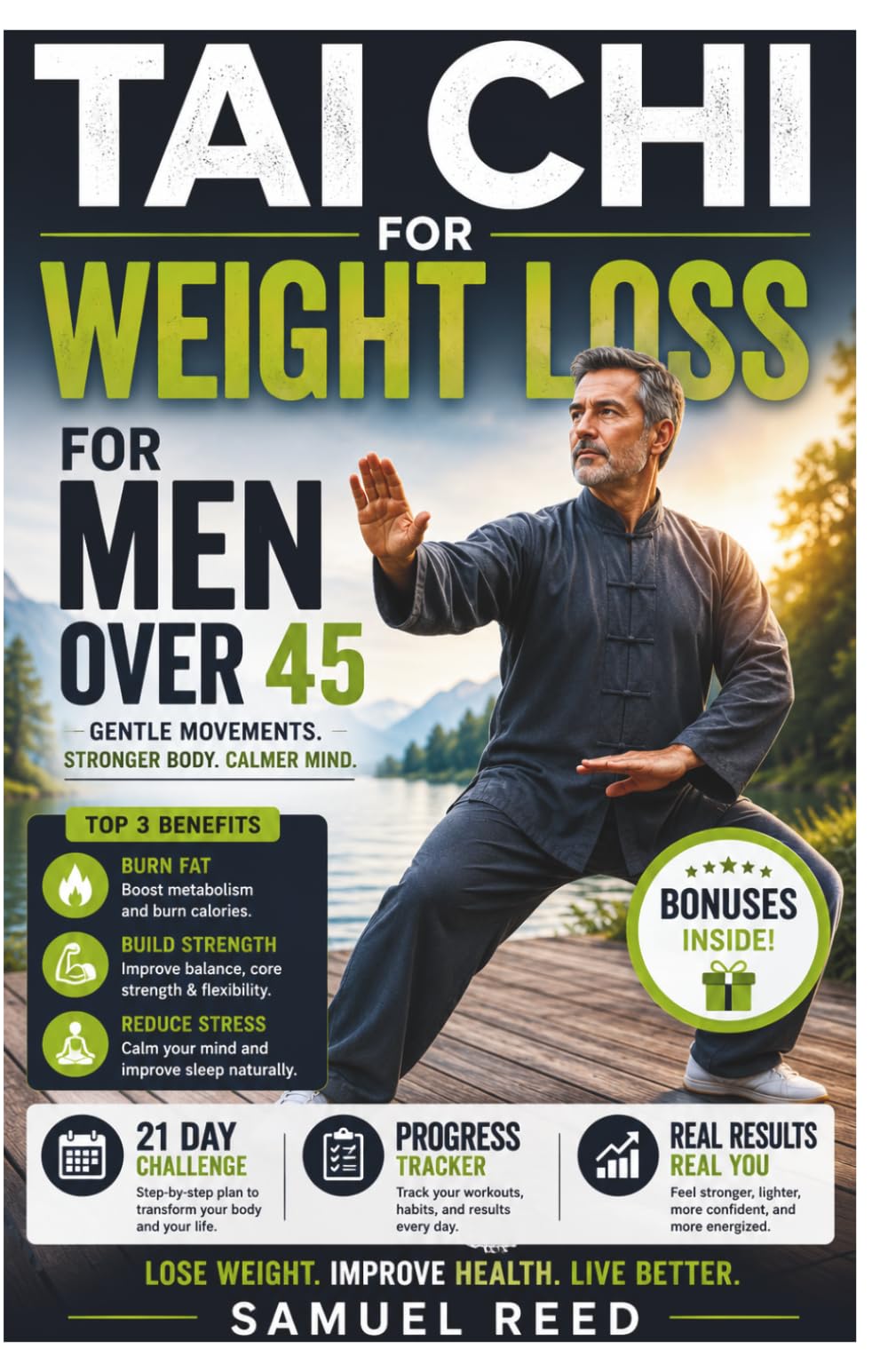 Tai Chi for Weight loss For MEN over 45: The Low-Impact Guidebook for Men: Boost Metabolism, Protect Joints,Improve Mobility and Burn Belly Fat | Includes a 21-Day Challenge & Progress Tracker
