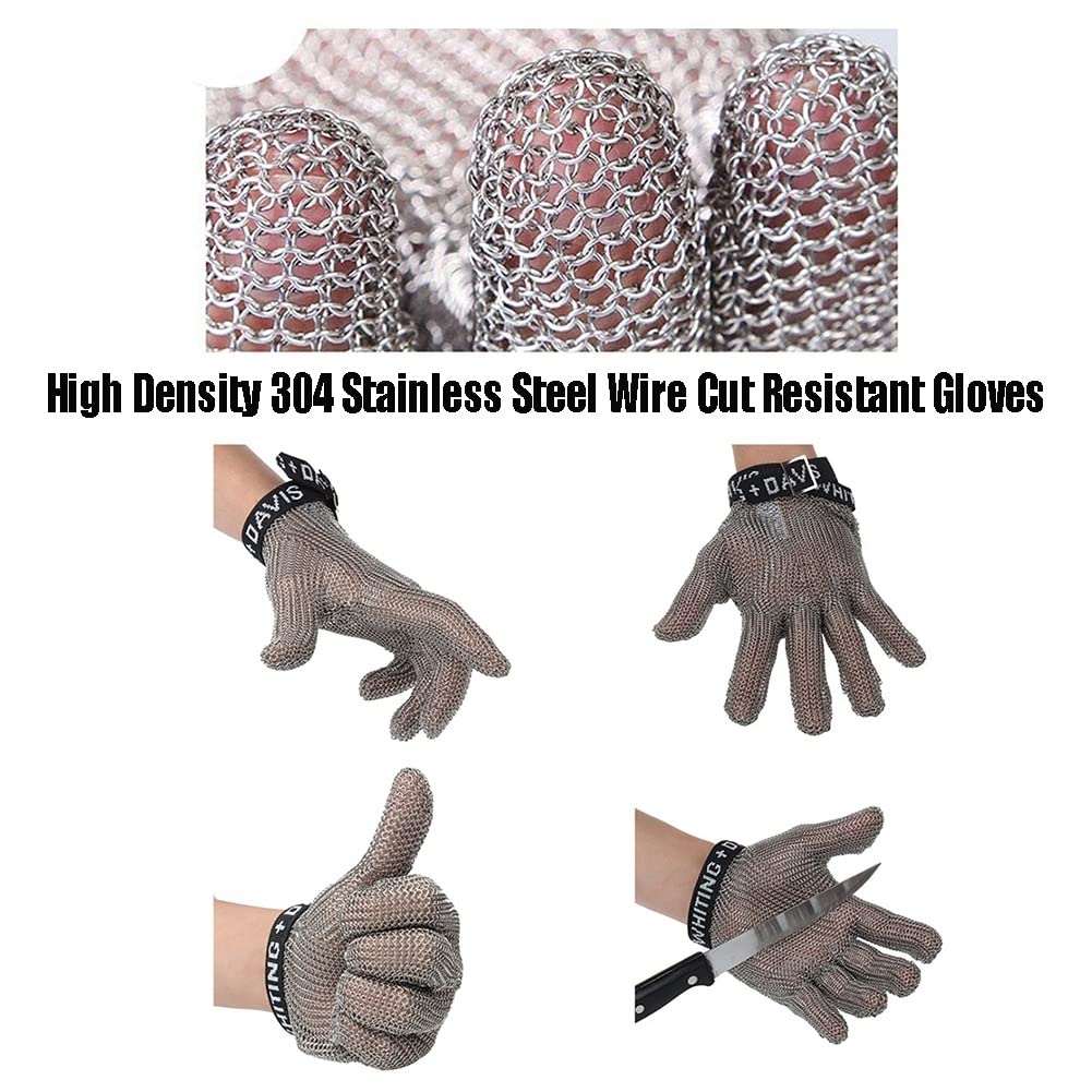 Protección De Seguridad Guantes Resistentes A Cortes De Metal para Jardinería Cocina Carnicero Protección De Nivel 5 De Grado Alimenticio (Size : 1 Piece/XS)