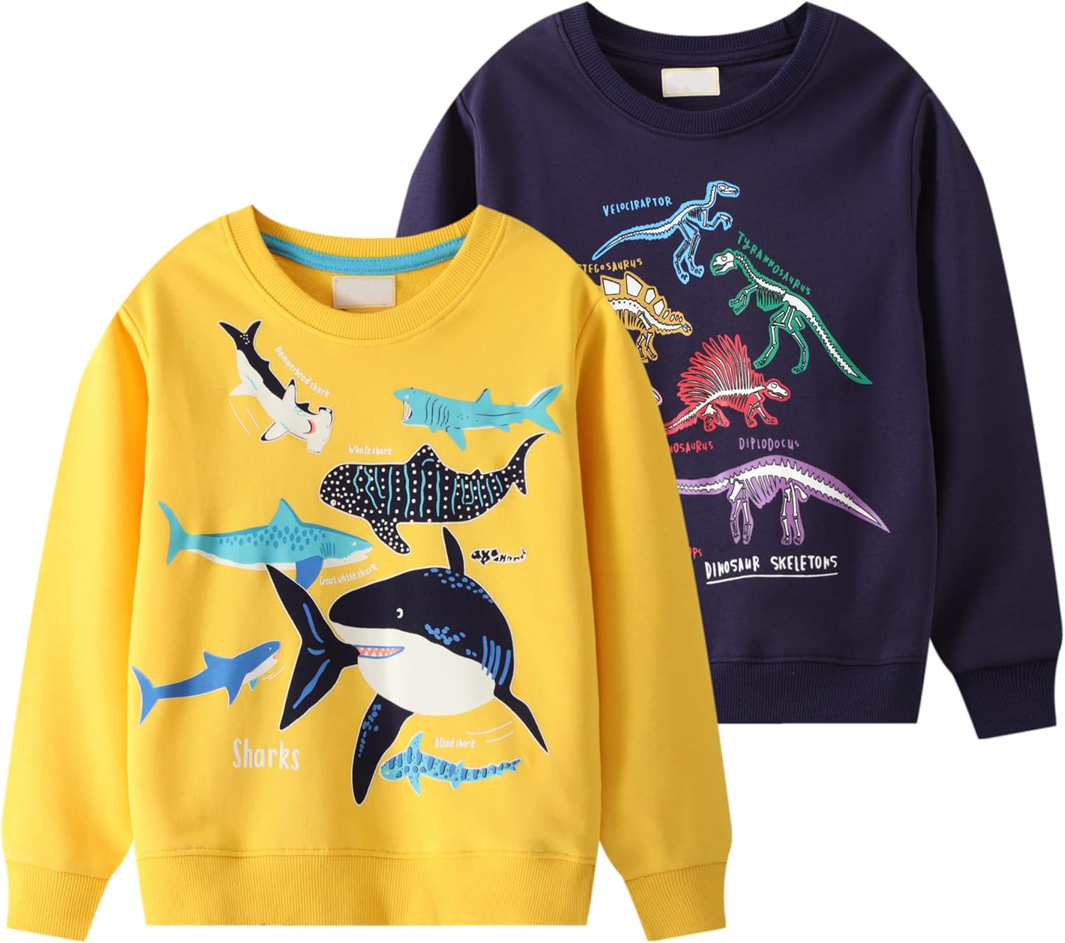 HUAER& Baby Boy Round Neck Cotton Long Sleeve Pullover Sweatshirt 2-7Y