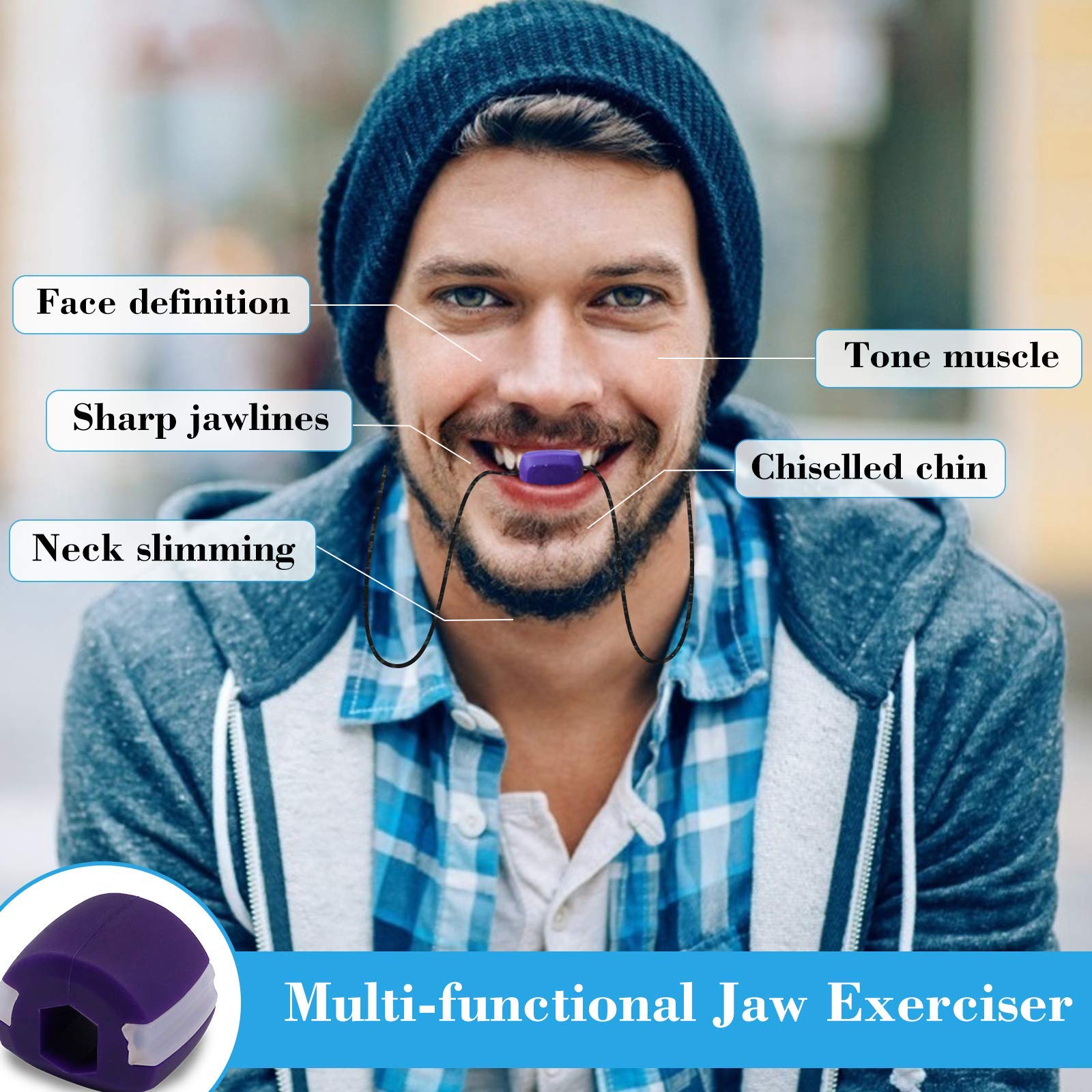 Jaw Exerciser Jawline Face And Neck Toning Facial Exerciser, Double