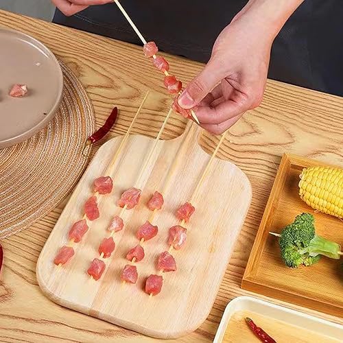 Miniatura 6 de Pinchos de bambú natural, 200 brochetas para asar a la parrilla, pinchos de madera de 12 pulgadas para barbacoa, aperitivo, brochetas de frutas,