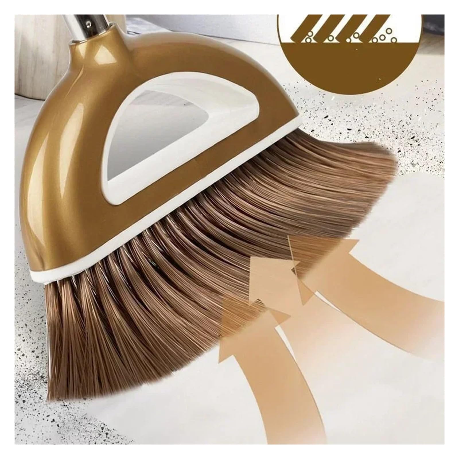 Limpiaparabrisas barredor for Pisos Accesorios for el hogar Juego de Escoba y recogedor plástico(Beige 2PCs)