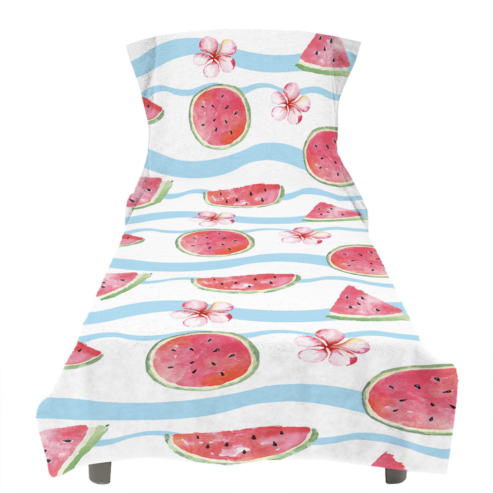 RRrawgff Beach Towel with Pockets for Loungers, Watermelon Pattern Beach Lounger Towel Beach Chair Cover Towel Fitted Sunbed Towel Sun Lounger Towels for Garden Pool Vacation (Pink Petals)