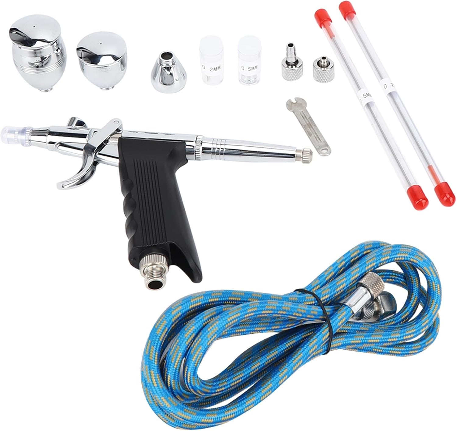 DriKou Spray Gun, Set Metal Air Brush Tool for Model Coloring Cake Decorating Air Brush Painting Set for Hobby Art Craft Tattoo Nail Art Cake Suitable for Model Coloring