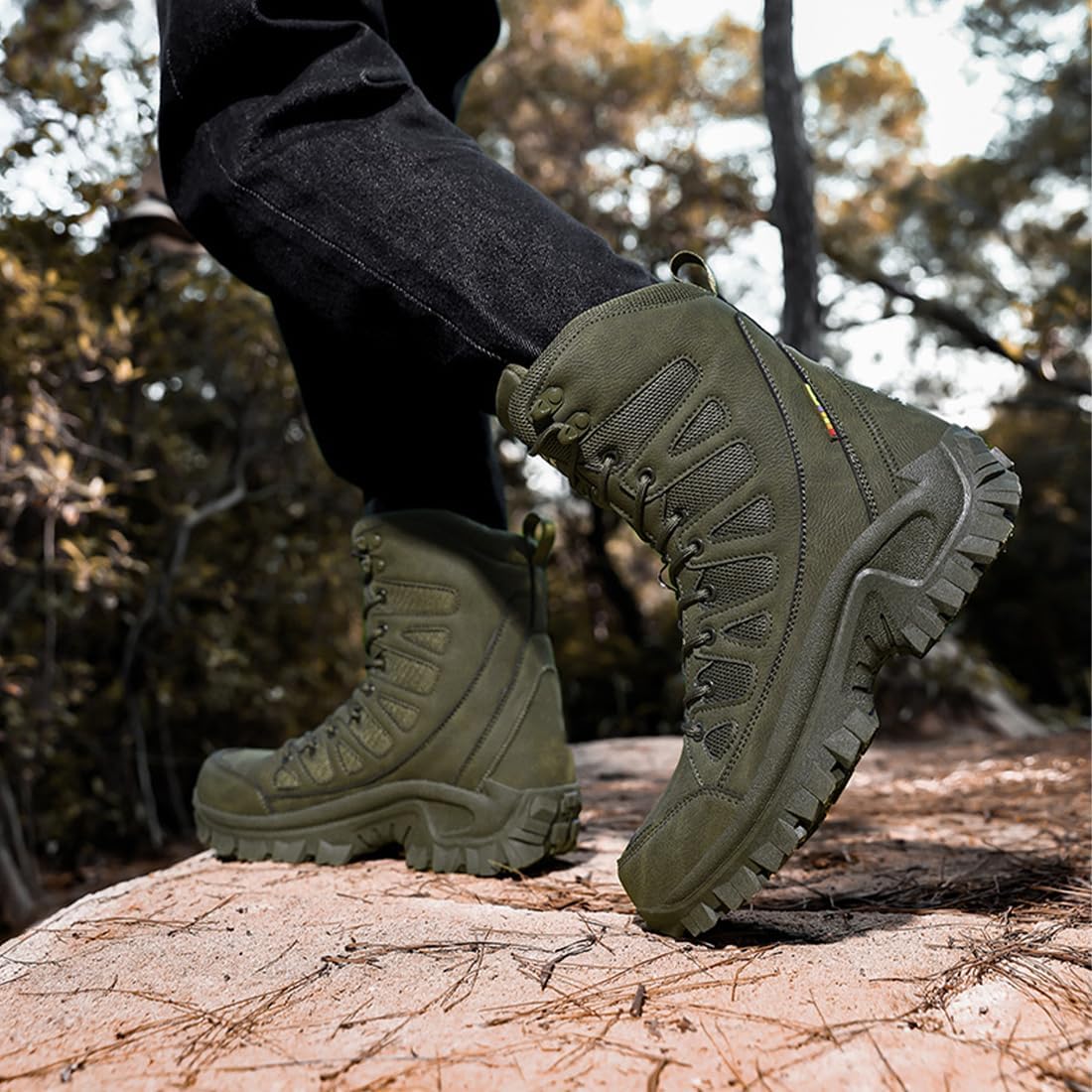 Men's Tactical Boots Outdoor Non Slip Combat Boots Lightweight Comfortable Hiking Boots - Image 2