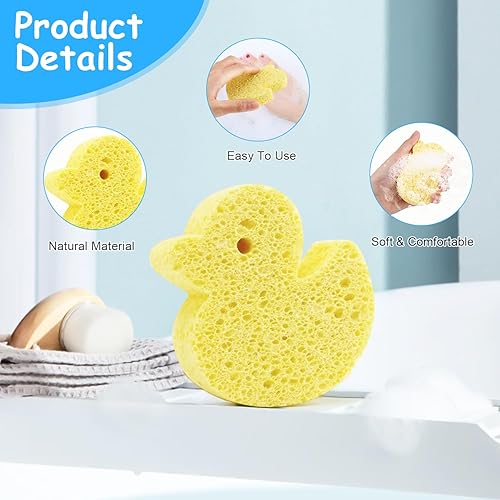 Miniatura 3 de Esponja de baño para bebé, esponja de baño suave y natural, lindos animales, divertida, ducha, esponja de limpieza corporal para bebés, niños y