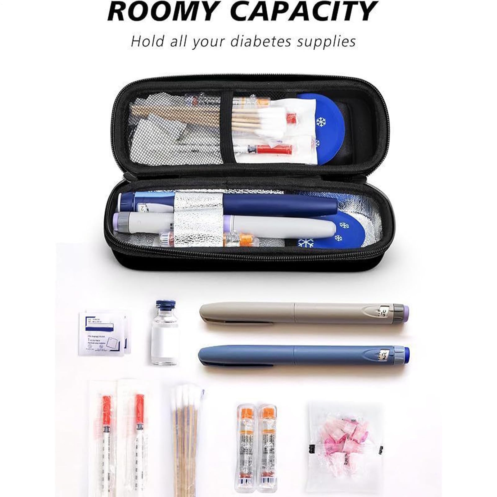 Cooler Travel Case - Enfriador de medicamentos aprobado con pantalla de temperatura de termómetro | Bolsa de viaje portátil para medicamentos refrigerados | Medicina para almacenamiento