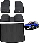 Floor Mats for Hyundai KONA 2024 2025 2026 Gas (Non Electric Model) & Trunk Mat,TPE All Weather Protection 1st & 2nd Row Car Floor Liners Front & Cargo Liners Accessories-Black