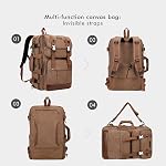 WITZMAN Canvas Travel Backpack for Men Large Laptop Backpack Fits 16 Inch | Expandable 32L to 42L, Carry-on Airline Approved Convertible Shoulder Rucksack, For Vacation, Overnight Trip, A6617 Brown