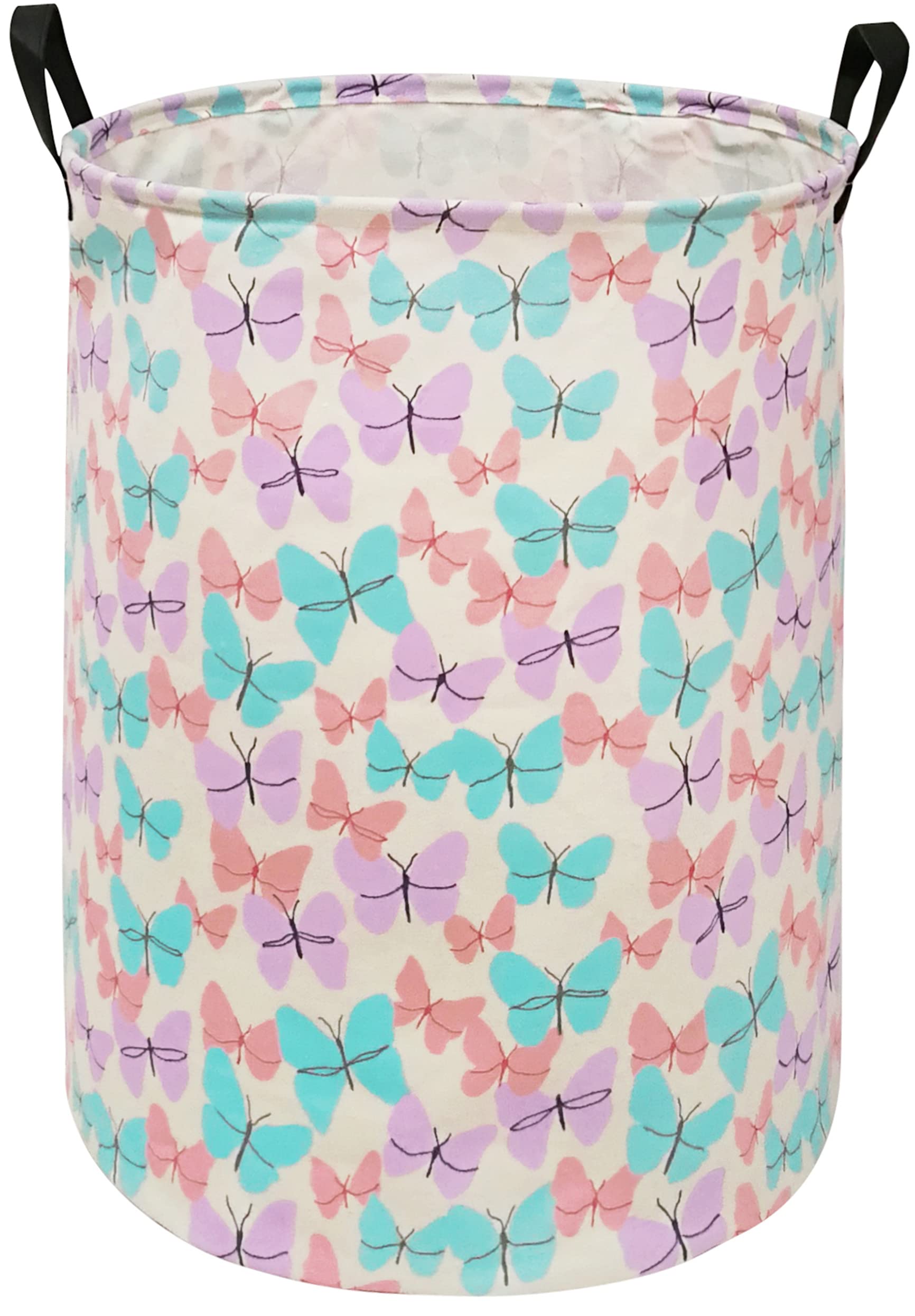 MAIZMZ Storage Bins Toys Box Kids Baby Hamper Waterproof Laundry Basket Canvas Collapsible Gift Organizer Bin for Home/Dorm/Kitchen/Pet/Office/Closet/Shelf/Gift Baskets(Butterfly) โ image 1