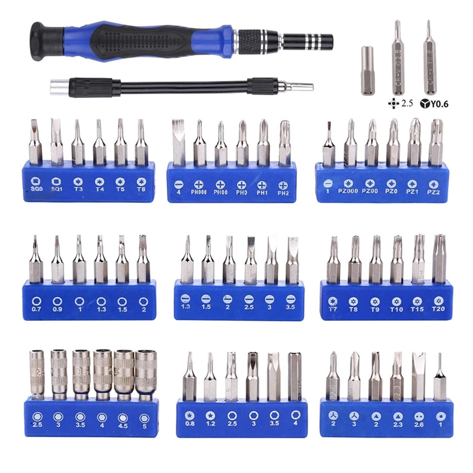 SSIMOO Juego de herramientas de reparación 81 en 1, juego de destornilladores de precisión compatibles con ordenador portátil, teléfono móvil, Kit de herramientas manuales de reparación electrónica