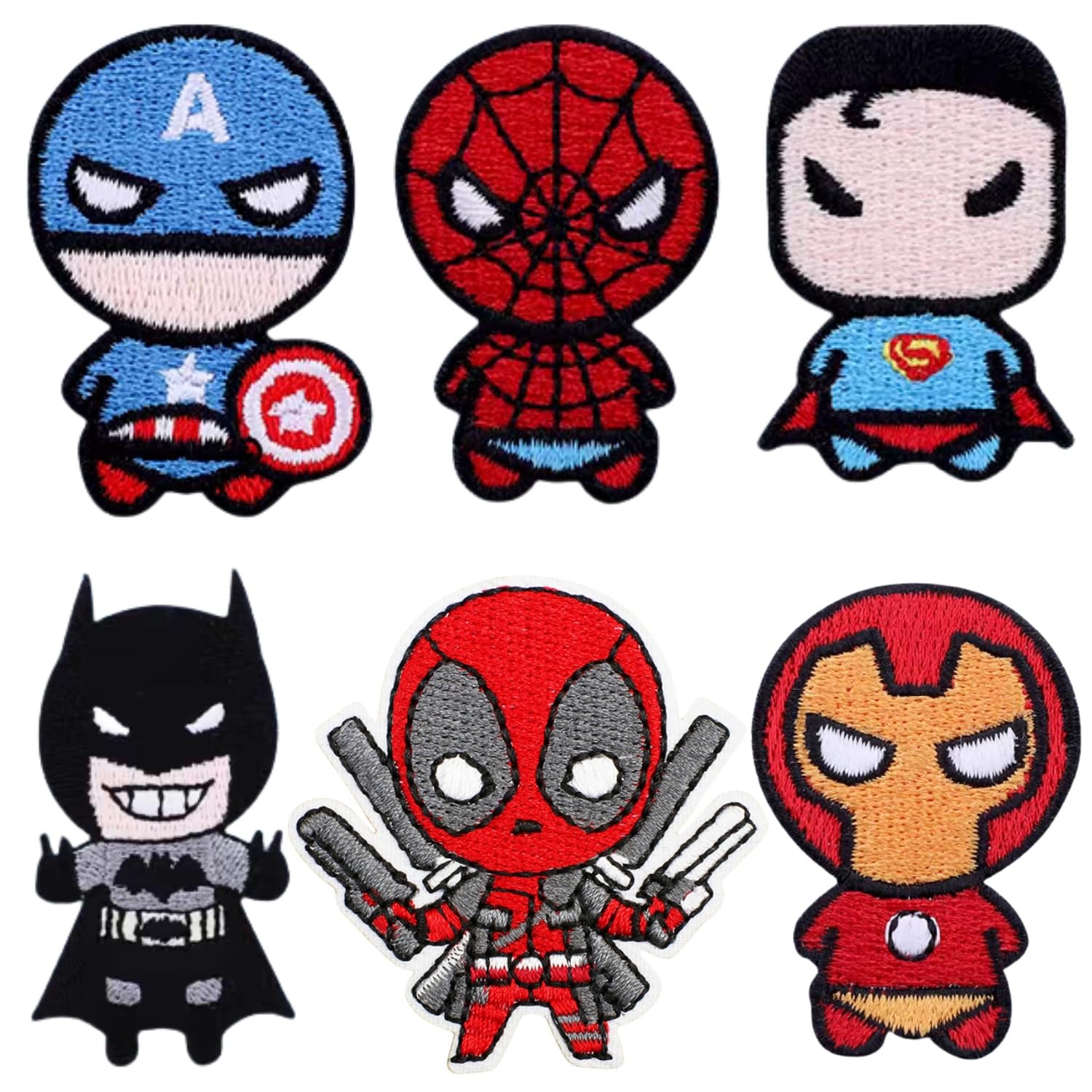 6Pcs Applique Embroidery Patch Iron-on Adhesive Cool Embroidery DIY Repair Pasting Sewing Handmade Popular Set for Decorating Clothes, Bags, Hats, etc