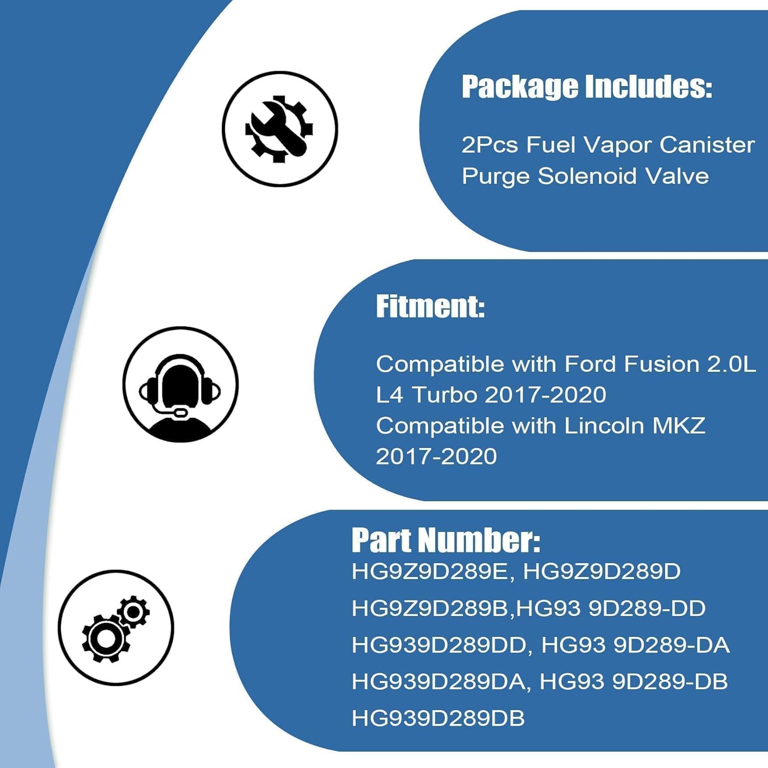 Vapor Canister Purge Va-lve Compatible with Ford Fusion 2.0L EcoBoost 2017 2018 2019 2020, Compatible with Lincoln MKZ 2019-2020 Replace HG9Z-9D289-E HG9Z9D289B,HG9Z9D289D, HG9Z9D289E