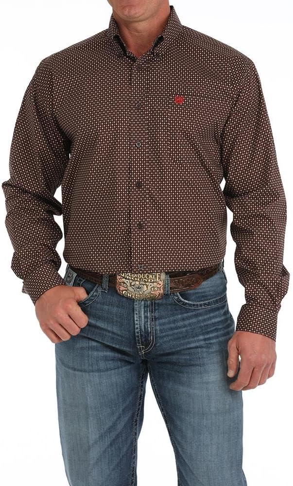 Cinch Men`s Brown Print Classic Shirt