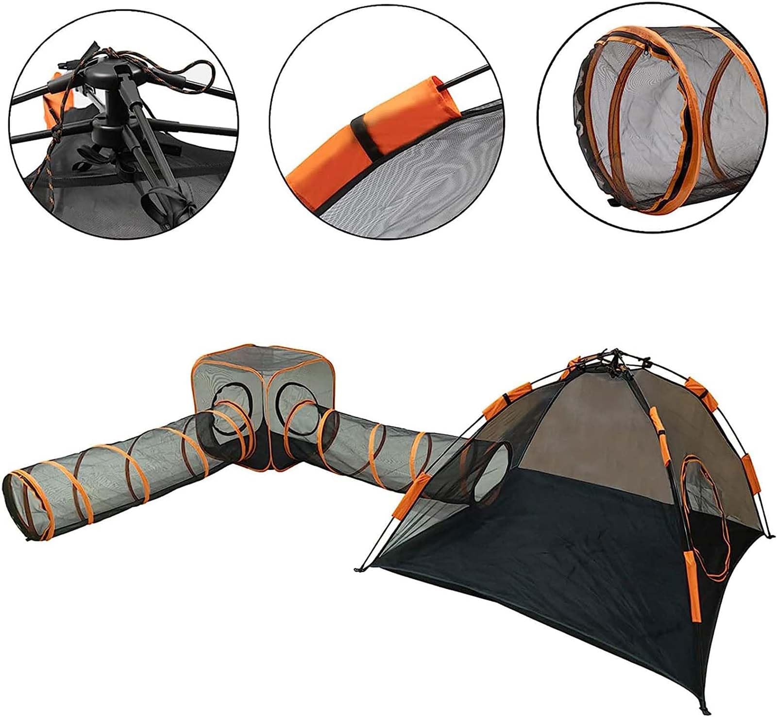 Carpa Plegable Portátil Para Gatos: Corralito Exterior De Malla Transpirable Con Bolsa De Transporte, Ideal Para Viajes Y Playa
