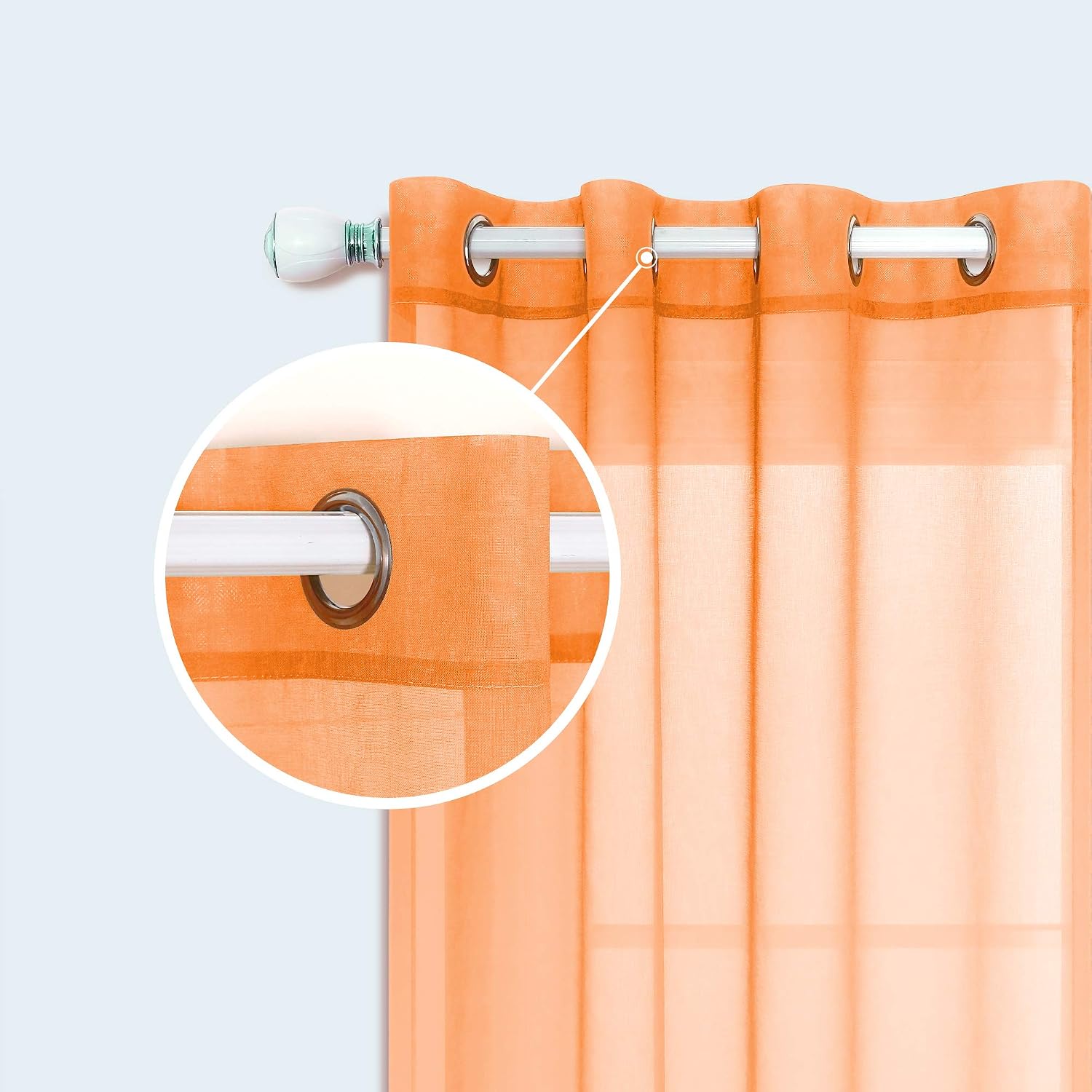 Orange Curtains 72 Inch Length 2 Panels for Boys Bedroom Decor Set 1 Curtain Panel Grommet Summer Beach Patterned Ombre Sheer Orange Print Curtains for Kitchen Doorway Living Room Decorations