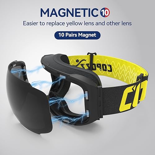 Miniatura 2 de COPOZZ - Gafas de esquí y snowboard G2 magnéticas, polarizadas, diseño OTG (para usar sobre los anteojos), protección UV400