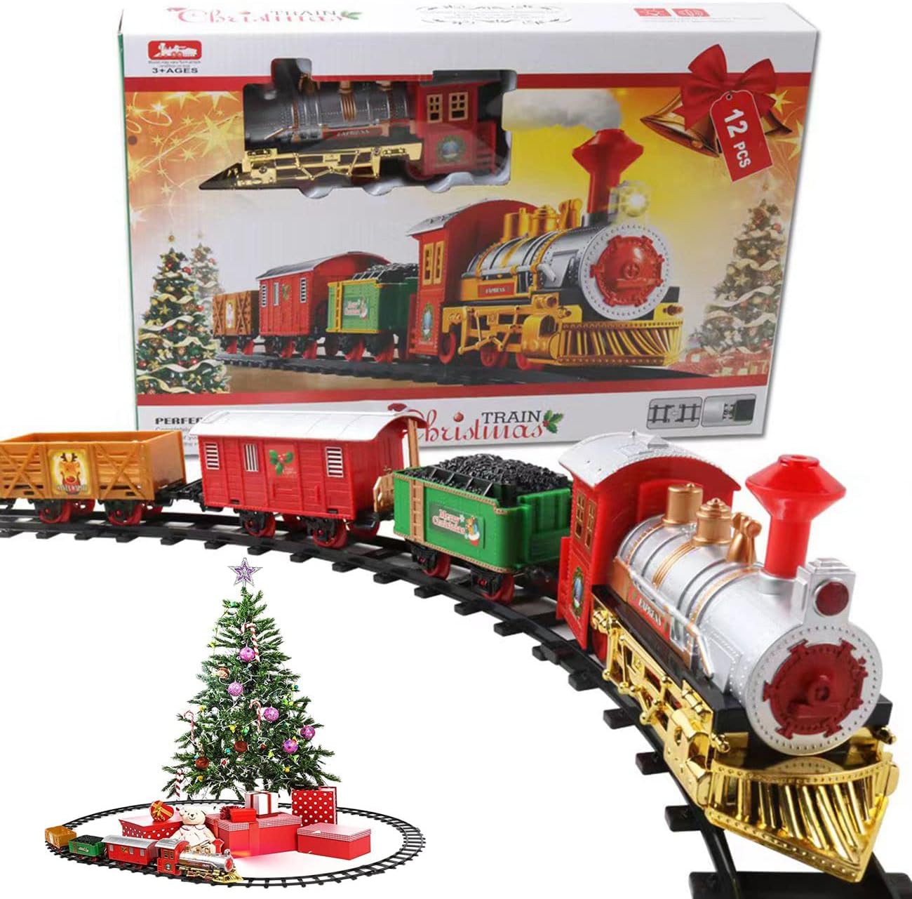 Ensemble de Train de noël avec lumières et sons, j... - Grandado