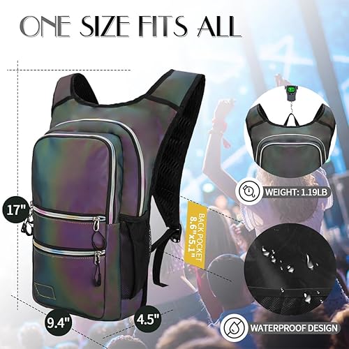 Miniatura 2 de Paquete de hidratación, mochila de agua con vejiga de hidratación de 3 L, aislamiento ligero, esencial para festivales, mochila de hidratación rave,