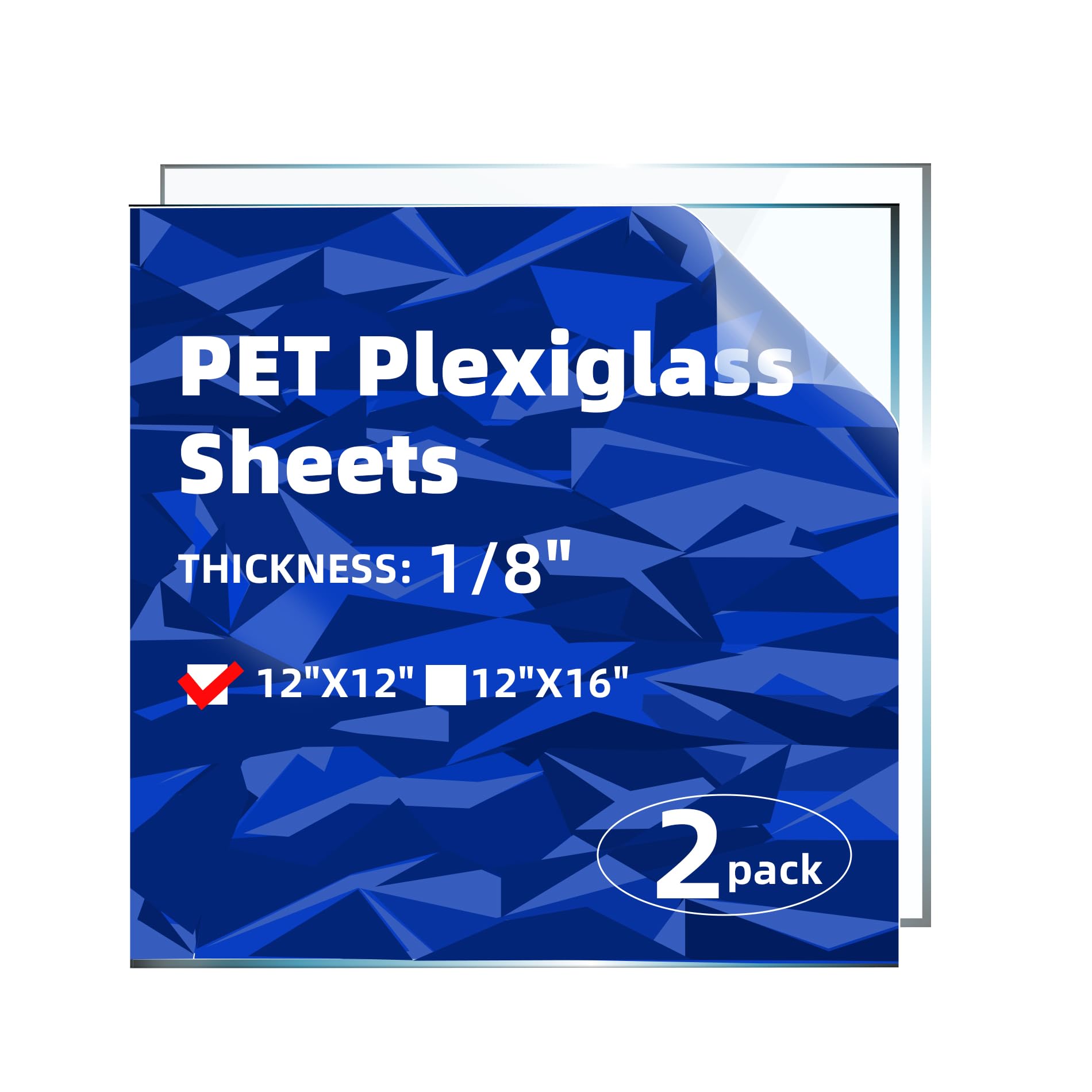 PET Acrylic Sheets - 2 Pack 1/8" Clear Sheets -10