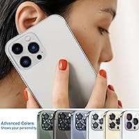Vista 7 de Compatible con iPhone 13 Pro para iPhone 13 Pro Max, protector de lente de cámara antiarañazos, vidrio templado 9H, protector de cámara de metal a