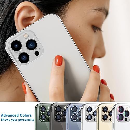 Miniatura 7 de Hsefo Compatible con iPhone 13 Pro para 13 Pro Max, protector de lente de cámara antiarañazos, vidrio templado 9H, protector de pantalla de cámara