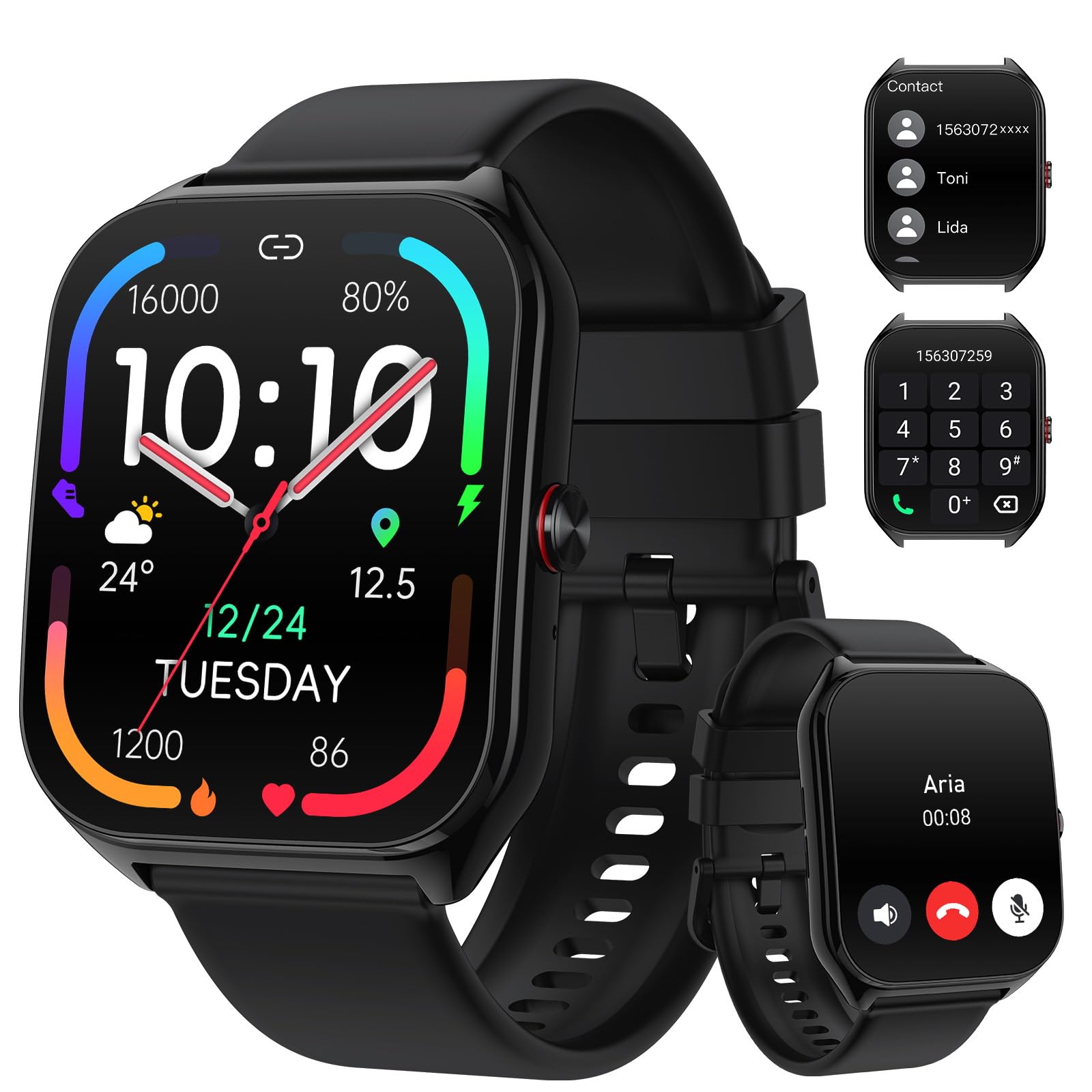 2026 AI Smart Watch for Men Women with ChatGPT, 1000mAh Fitness Tracker 60-Day Standby Time, 1.96" HD SmartWatch with 200+ Sport Modes/Heart Rate/Sleep Monitor, IP68 Waterproof Pedometer for Android