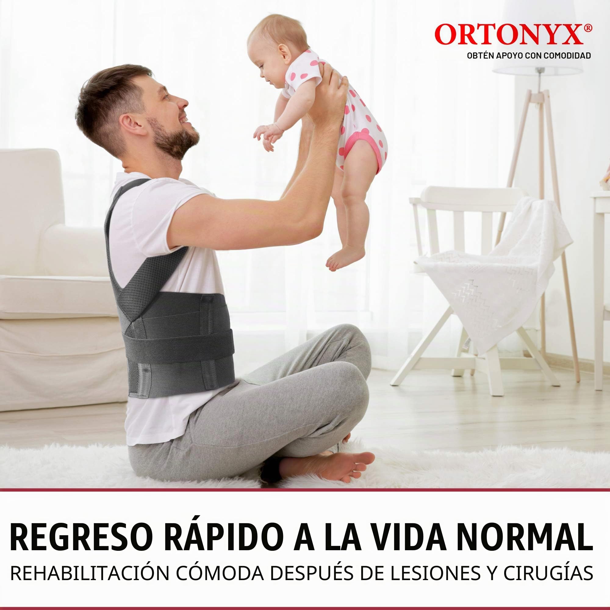 ORTONYX Cómodo Corrector de Postura Soporte de Espalda para Clavícula y Hombro, Totalmente Ajustable para Hombres y Mujeres / 656A-XXL