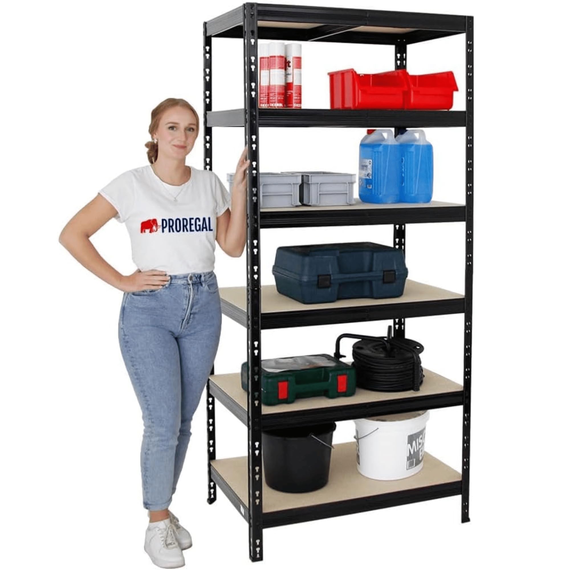 Étagère Garage PROREGAL 6 Niveaux - 200x90x60cm - Charge 265kg/Niveau - Rangement Robust Atelier