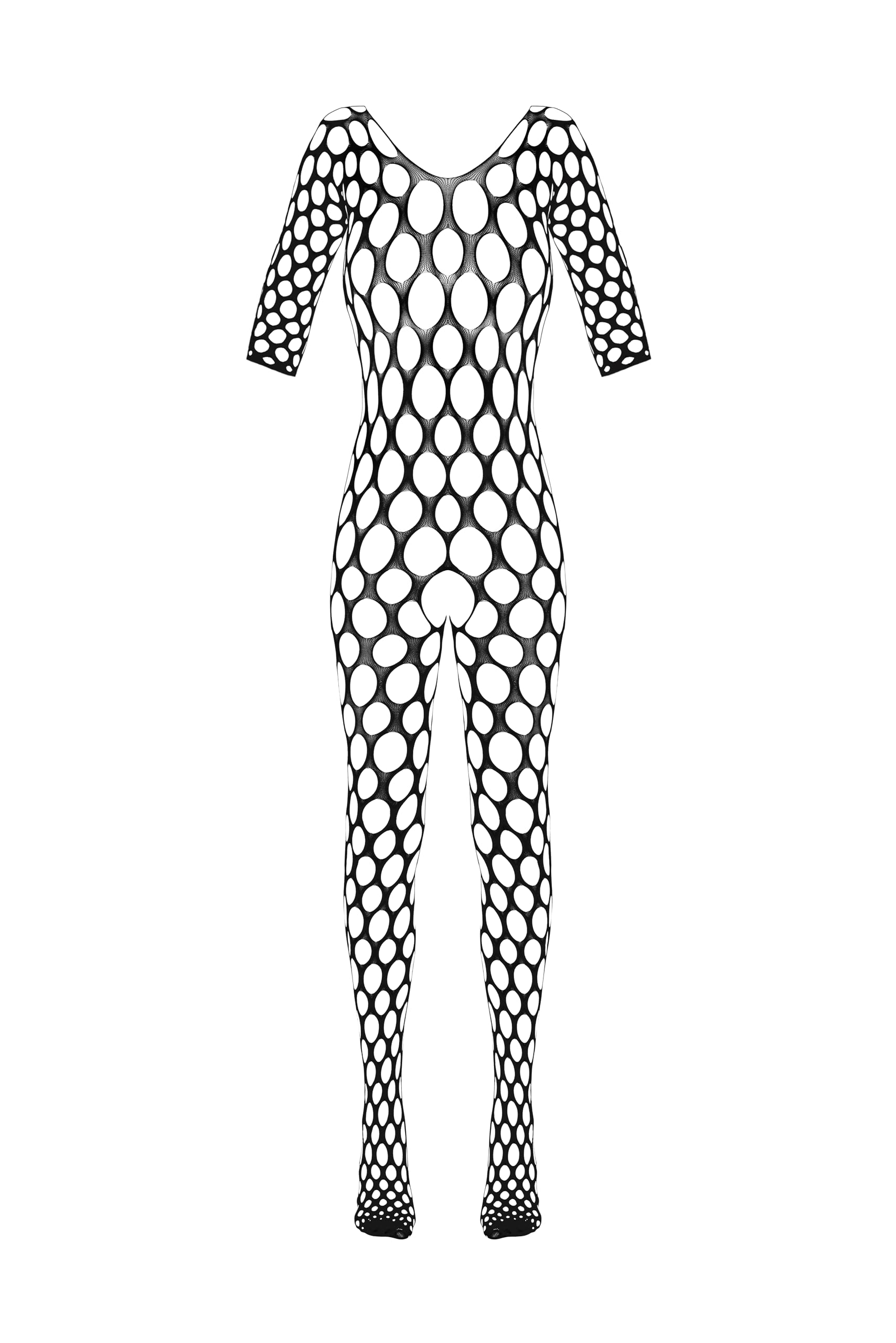 Fantasy By Cottelli Women Crotchless Catsuit Black S/L
