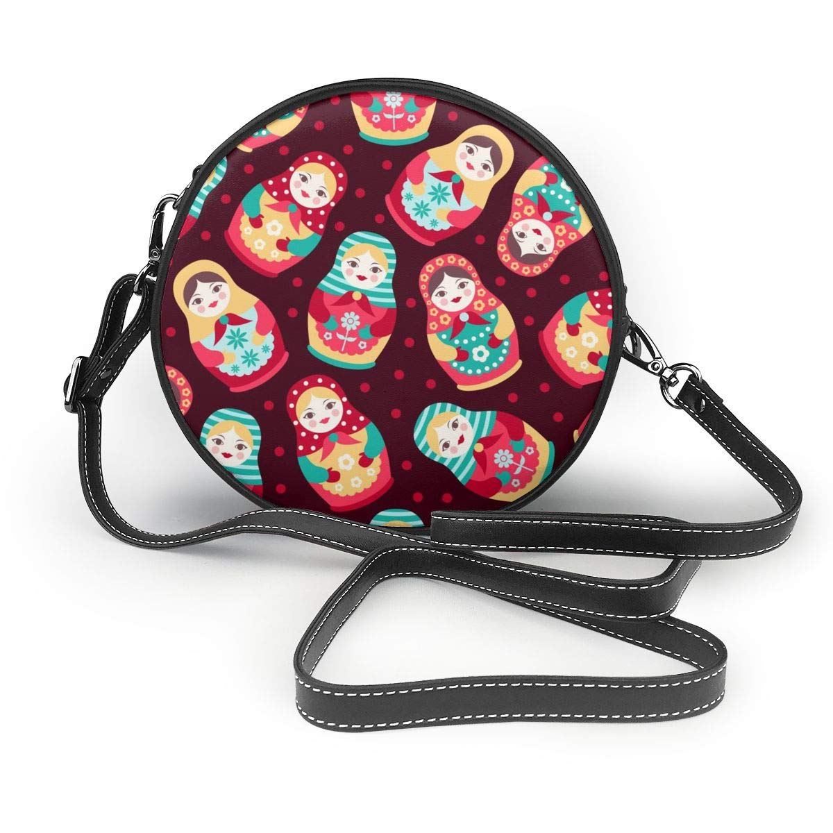 Cute Shiba Inu Dog Women's Round Crossbody Wallet Soft Leather Circle  Wallet Fashion Tote