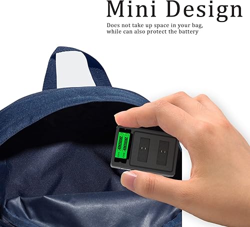 Miniatura 4 de Bonadget Paquete de 4 baterías de 2000 mAh y cargador de 2 canales para GoPro Hero 7/6/5 con puerto de carga USB y tipo C compatible con Gopro Hero