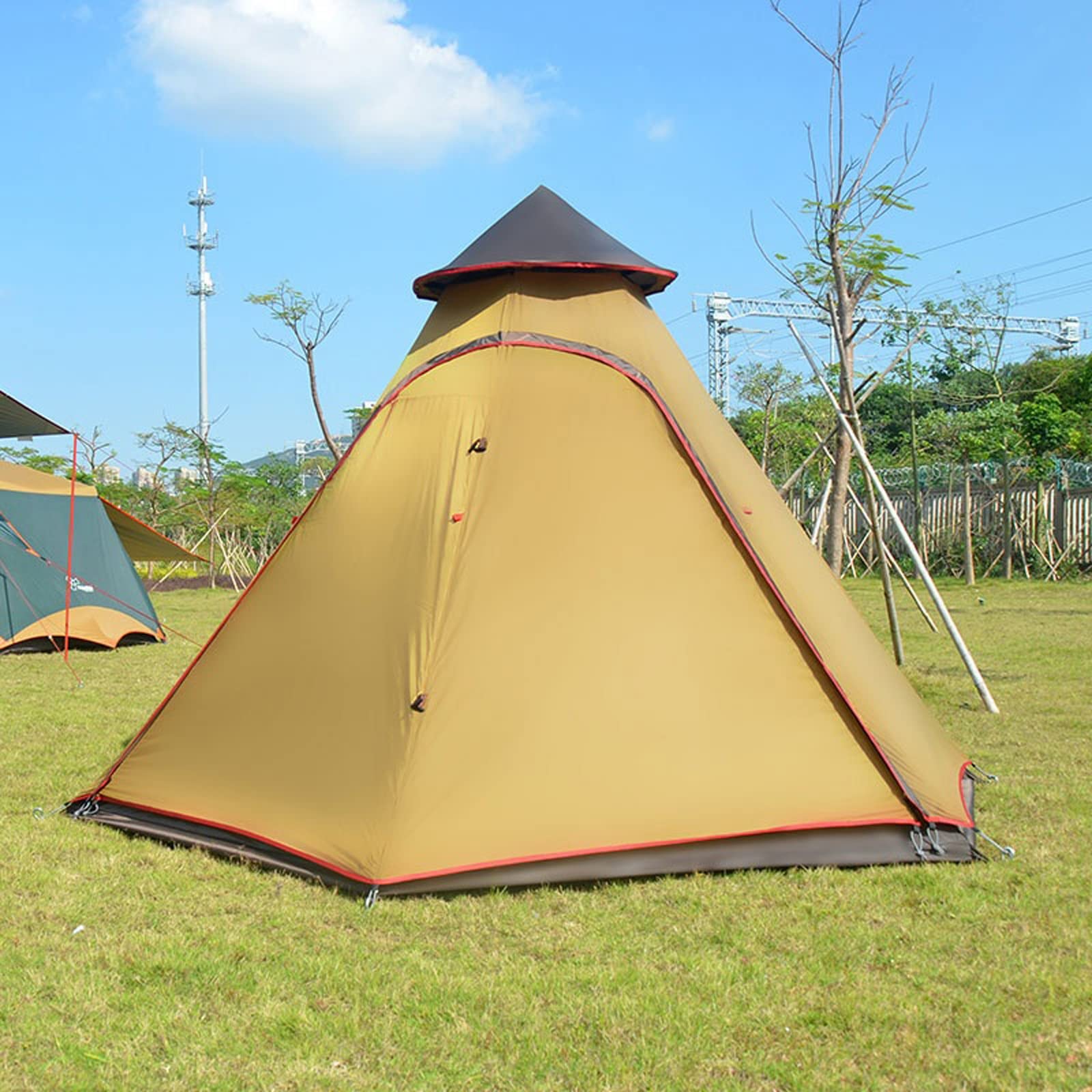 Amazon.co.jp: キャンプ用テント 超大型5～8人用 二層六角形 キャンプ
