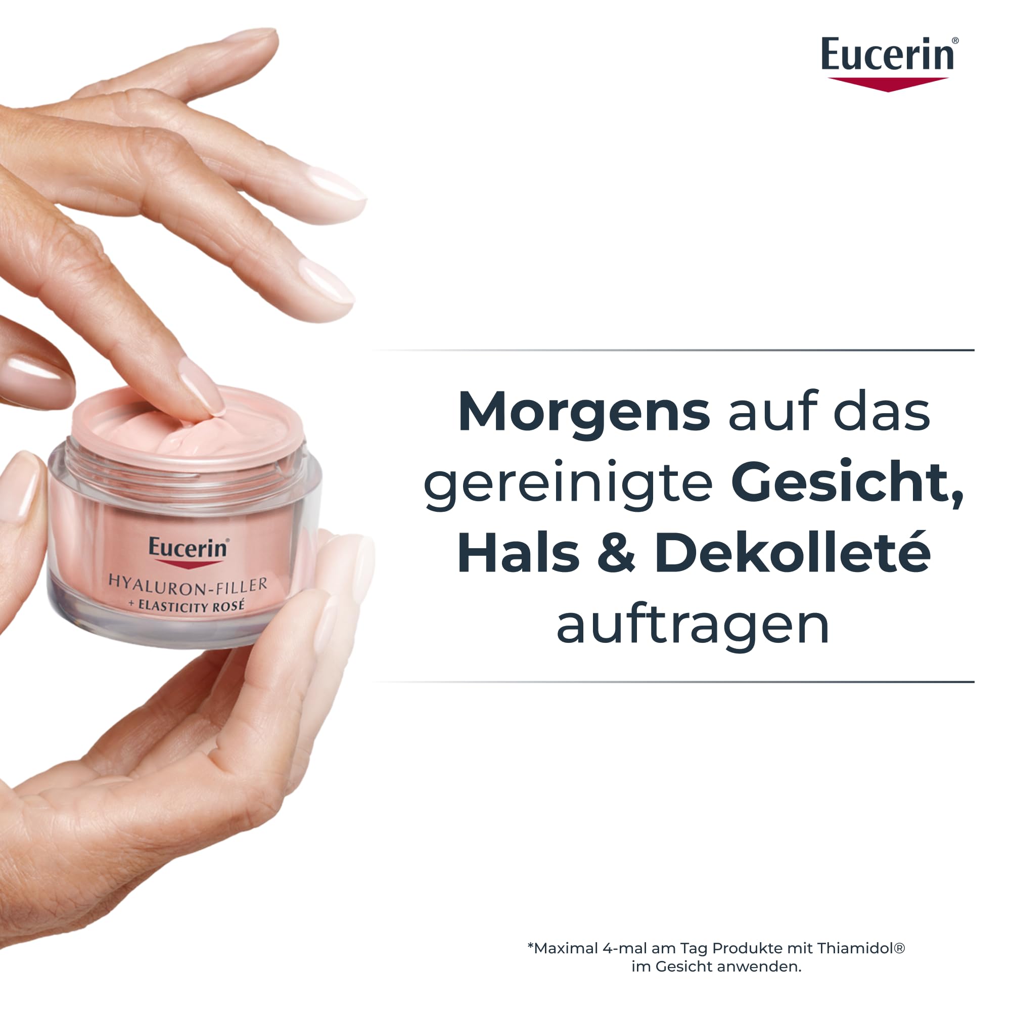Eucerin Hyaluron-Filler + Elasticity Rosé Tagespflege LSF 30 Nachfüllkapsel 50 ml, Gesichtscreme mit roséfarbenen Pigmenten, Hyaluronsäure und Thiamidol reduziert Falten und Altersflecken