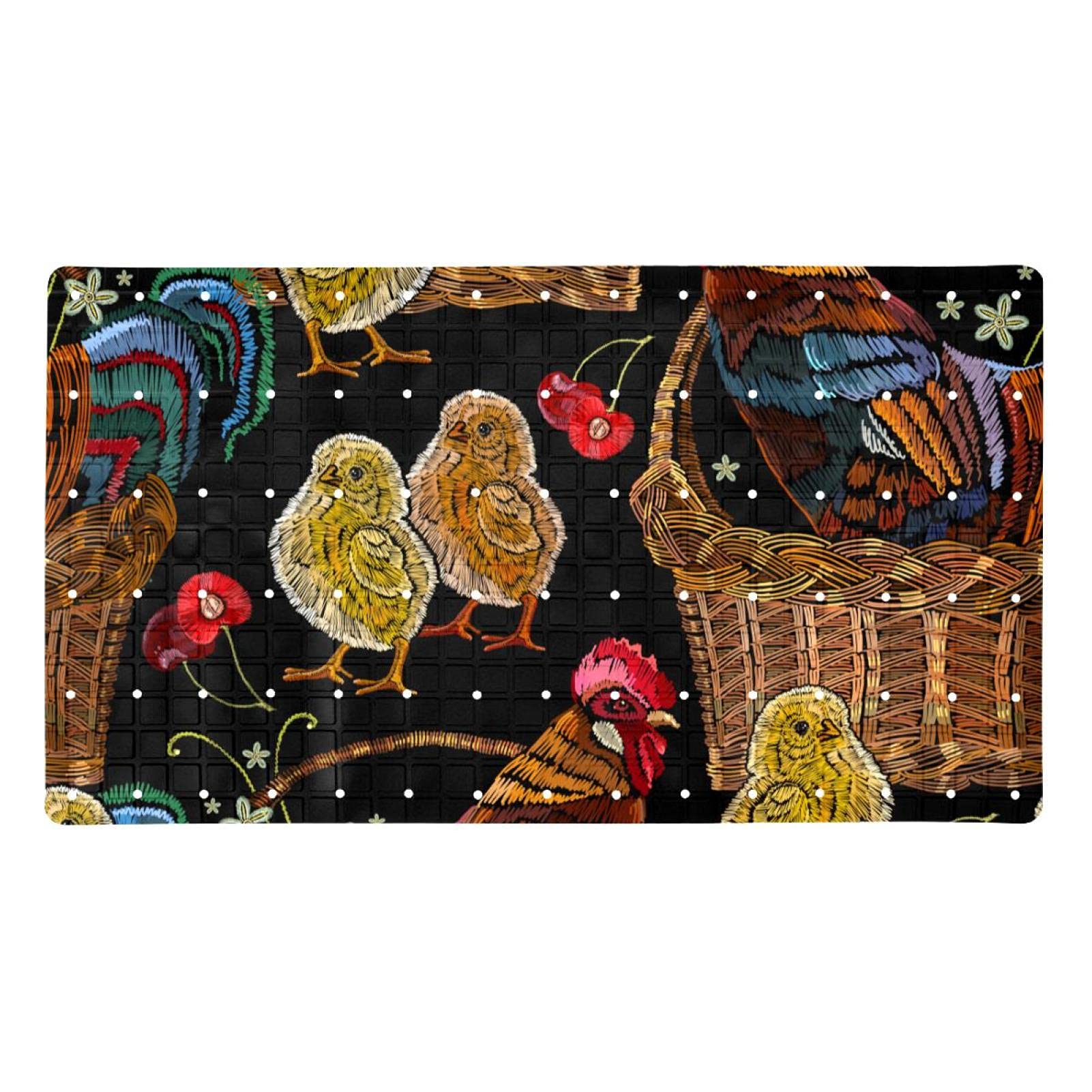 Tapis de bain antidérapant douche baignoire PVC lavable 40x70cm avec ventouses