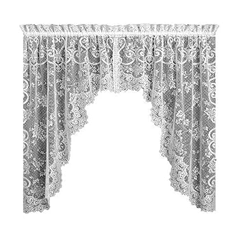 Heritage Lace English Ivy 86-inch Wide by 63-inch Drop Swag Pair, Ecru