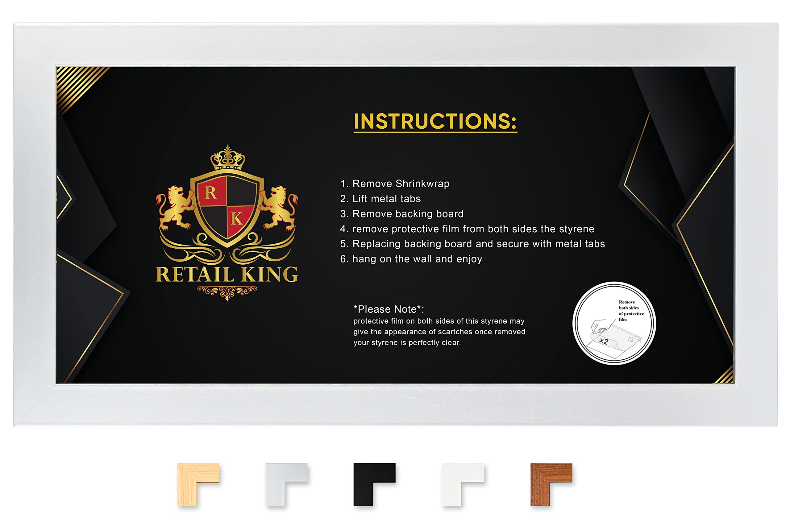 Rk Retail King Silver 36" X 12" Panoramic Size Picture Frames - 36X12 Inch Photo Frames - Poster Frames For Wall Hanging With Safe Perpex In Multiple Colours (Silver)